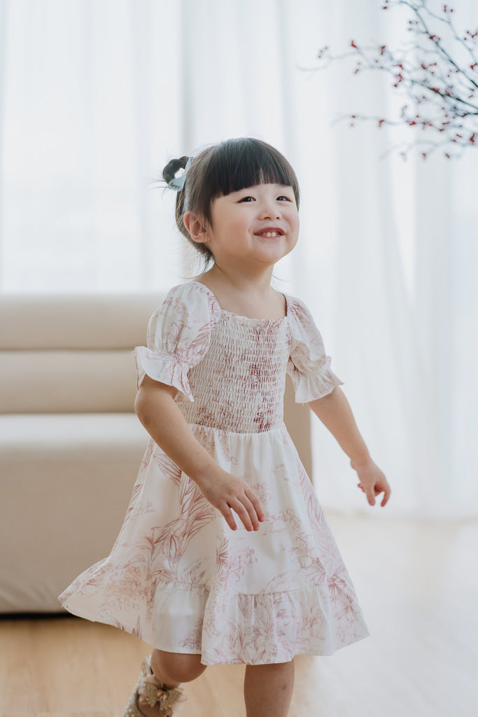 Amiri Girl Smocked Dress - Pink Porcelain [12M/2Y/3Y/4Y/5Y/6Y]