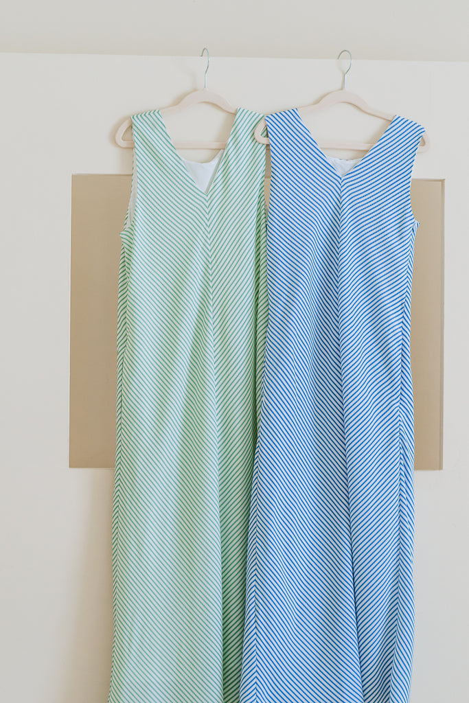 Cassandra Stripes Two-way Midi Dress - Green [XS/S/M/L/XL]