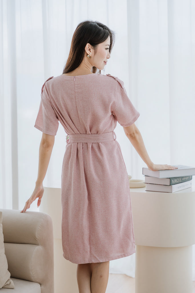 Analisse Utility Tweed Dress - Pink [XS/S/M/L/XL]