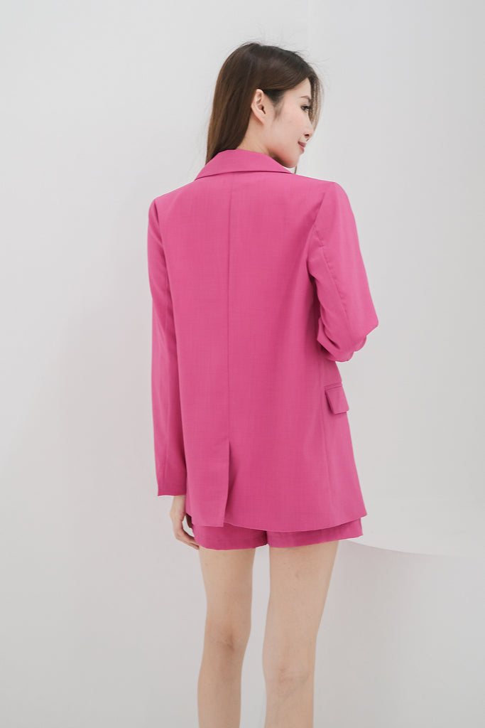 Girl Boss Double Breasted Blazer - Hot Pink [XS/S/M/L/XL]