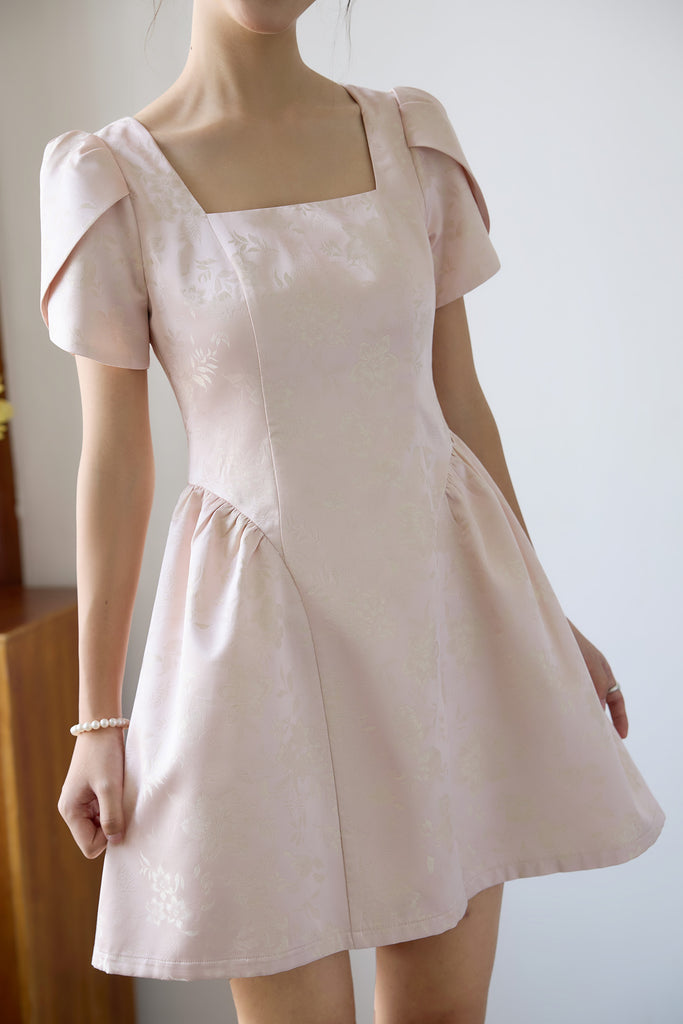 Prelaunch: Heirloom Jacquard Petal Dress - Blush [XS/S/M/L/XL/XXL]