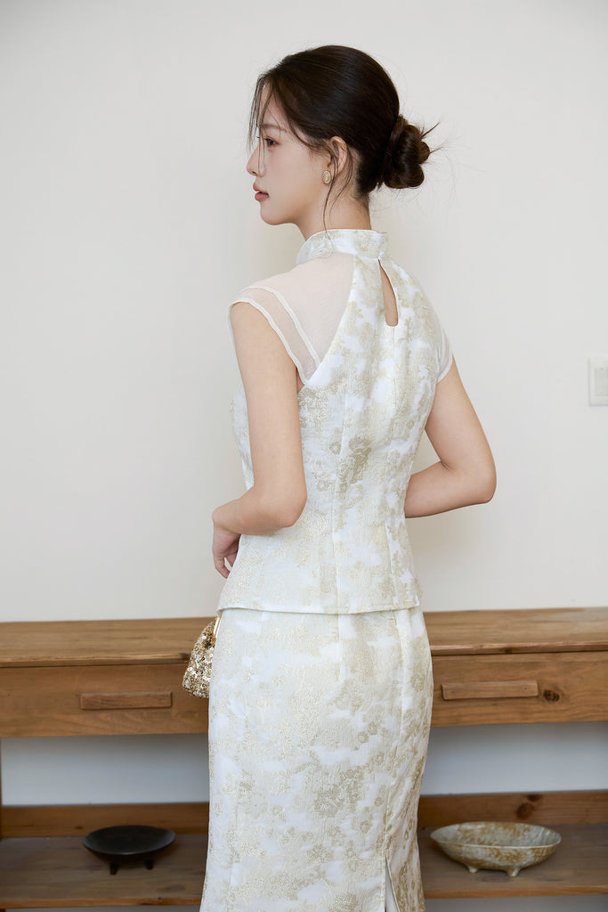 Prelaunch: 锦和 Harmony of Jinhe Jacquard Skirt- Light Champagne [XS/S/M/L/XL/XXL]