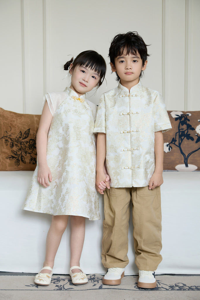 Prelaunch: 锦和 Harmony of Jinhe Girl Cheongsam Dress - Light Champagne [80/90/100/100/110/120/130/140/150]