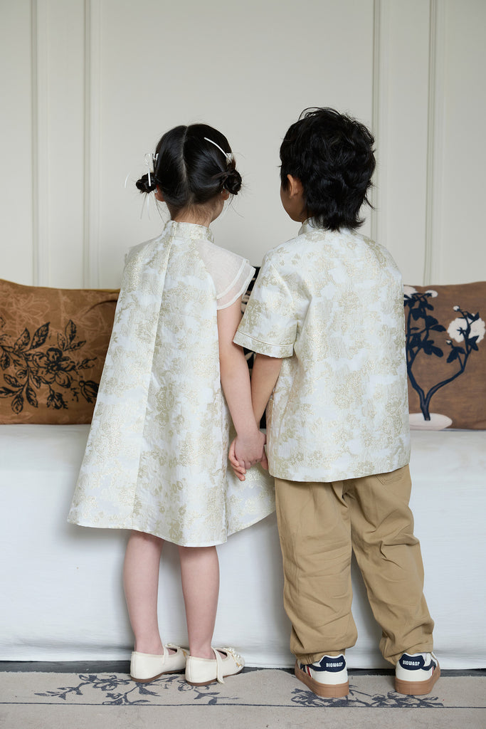 Prelaunch: 锦和 Harmony of Jinhe Girl Cheongsam Dress - Light Champagne [80/90/100/100/110/120/130/140/150]
