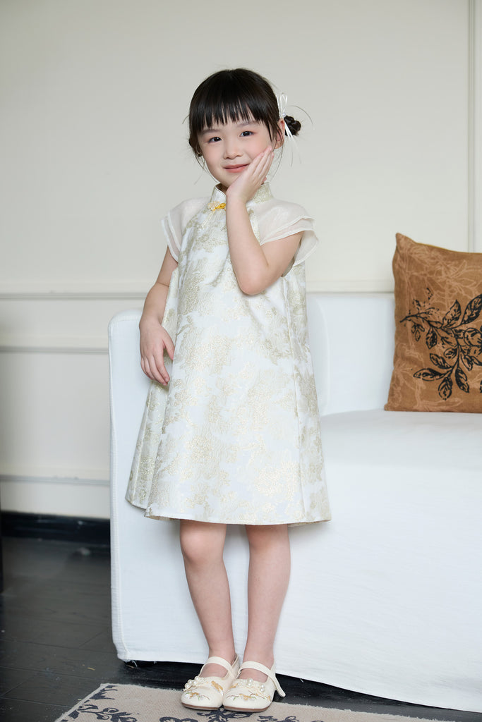 Prelaunch: 锦和 Harmony of Jinhe Girl Cheongsam Dress - Light Champagne [80/90/100/100/110/120/130/140/150]