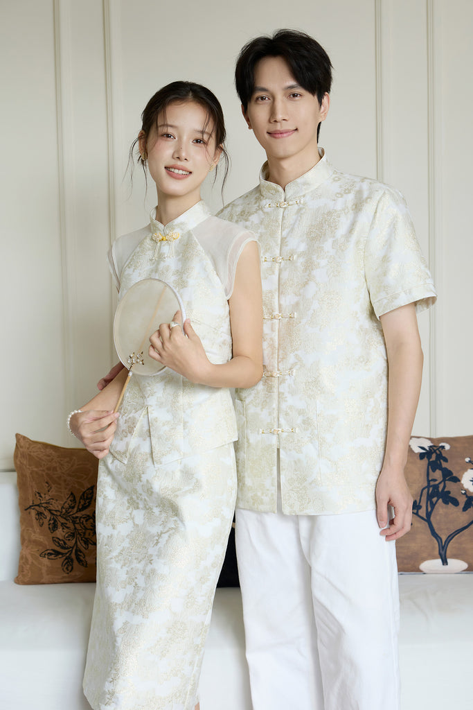 Prelaunch: 锦和 Harmony of Jinhe Jacquard Men Shirt - Light Champagne [S/M/L/XL/2XL/3XL]