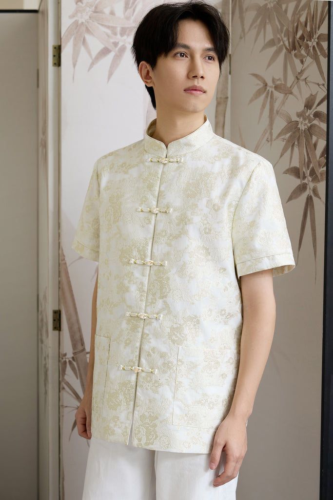 Prelaunch: 锦和 Harmony of Jinhe Jacquard Men Shirt - Light Champagne [S/M/L/XL/2XL/3XL]