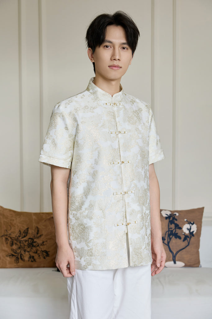 Prelaunch: 锦和 Harmony of Jinhe Jacquard Men Shirt - Light Champagne [S/M/L/XL/2XL/3XL]