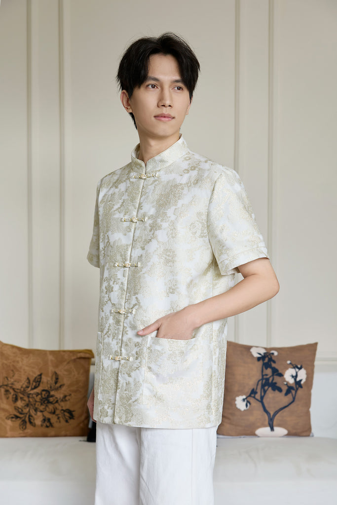 Prelaunch: 锦和 Harmony of Jinhe Jacquard Men Shirt - Light Champagne [S/M/L/XL/2XL/3XL]