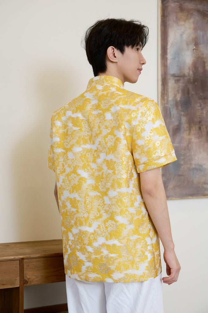 Prelaunch: 瑞锦 Golden Grace Jacquard Men Shirt - Yellow [S/M/L/XL/2XL/3XL]