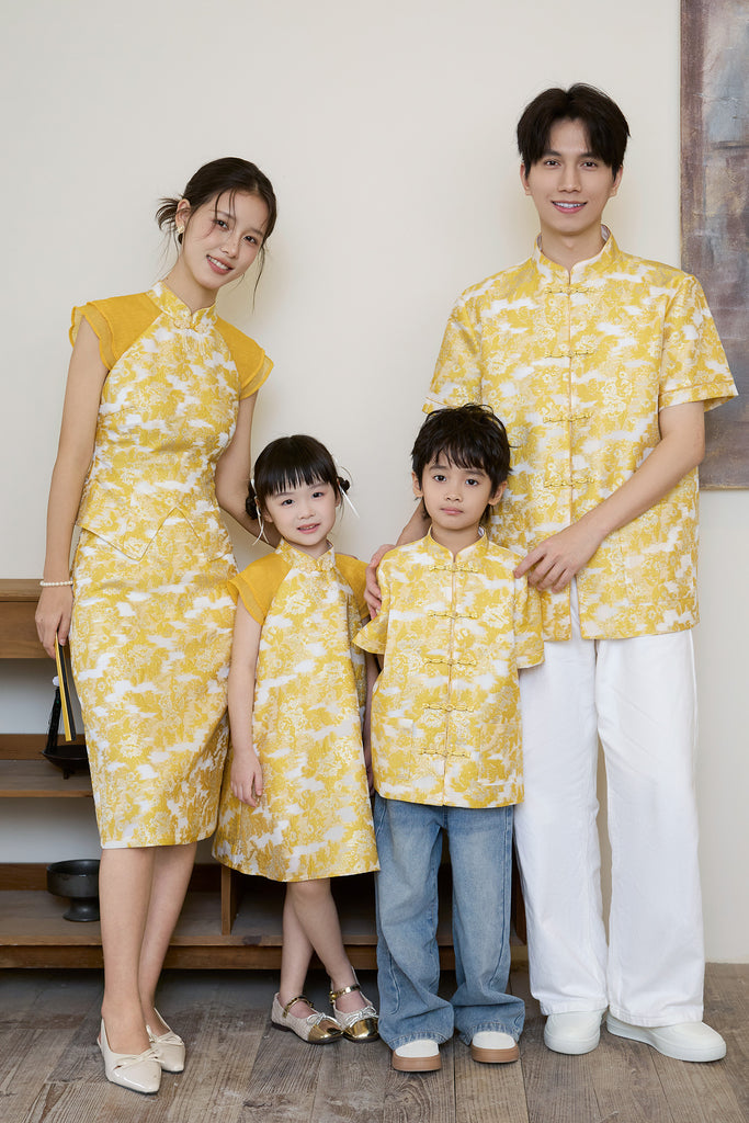 Prelaunch: 瑞锦 Golden Grace Jacquard Boy Shirt - Yellow [80/90/100/100/110/120/130/140/150]