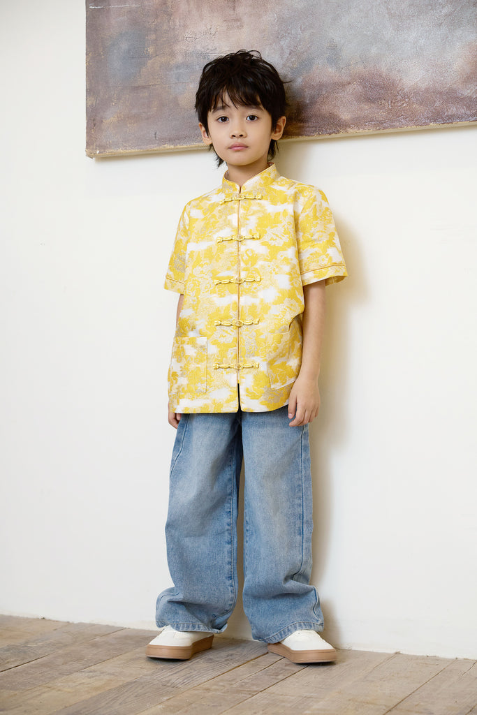 Prelaunch: 瑞锦 Golden Grace Jacquard Boy Shirt - Yellow [80/90/100/100/110/120/130/140/150]