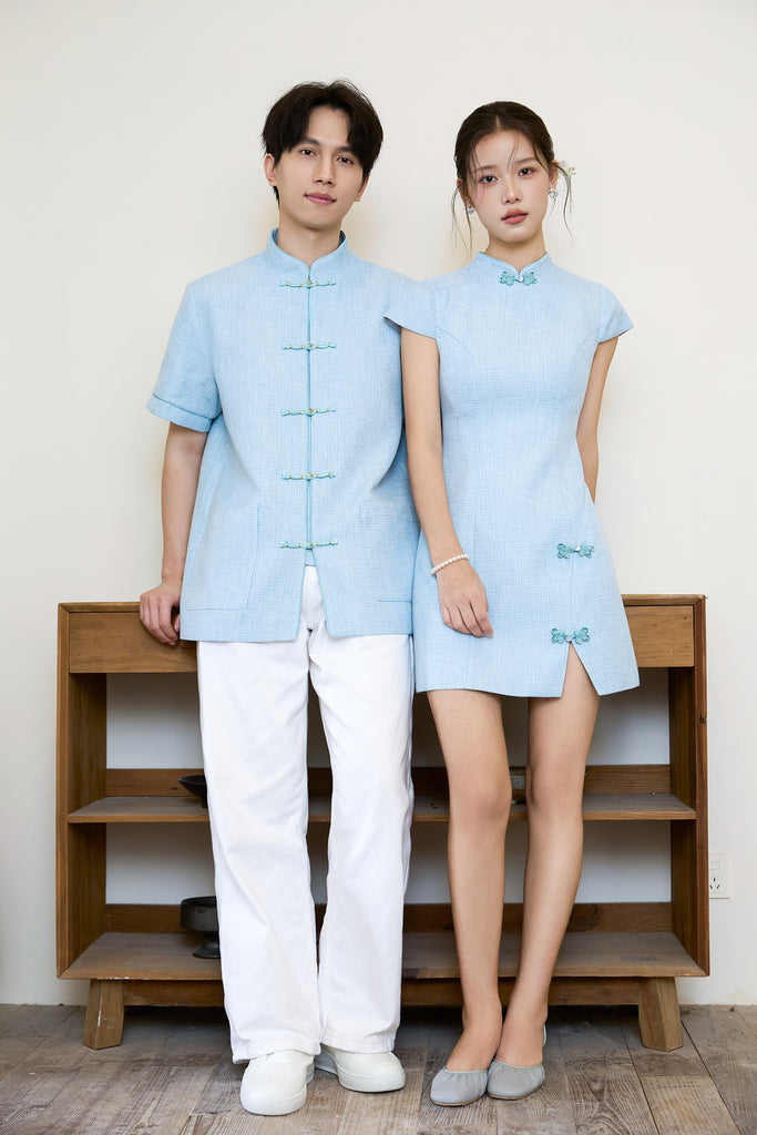 Prelaunch: 雅致 Maison Élegante Tweed Men Shirt - Blue [S/M/L/XL/2XL/3XL]