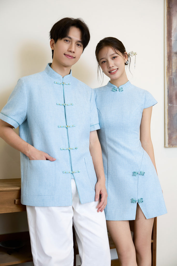 Prelaunch: 雅致 Maison Élegante Tweed Cheongsam Dress - Blue [XS/S/M/L/XL/XXL]