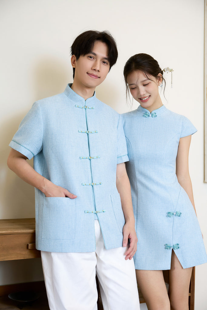 Prelaunch: 雅致 Maison Élegante Tweed Cheongsam Dress - Blue [XS/S/M/L/XL/XXL]