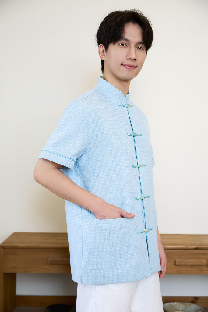 Prelaunch: 雅致 Maison Élegante Tweed Men Shirt - Blue [S/M/L/XL/2XL/3XL]