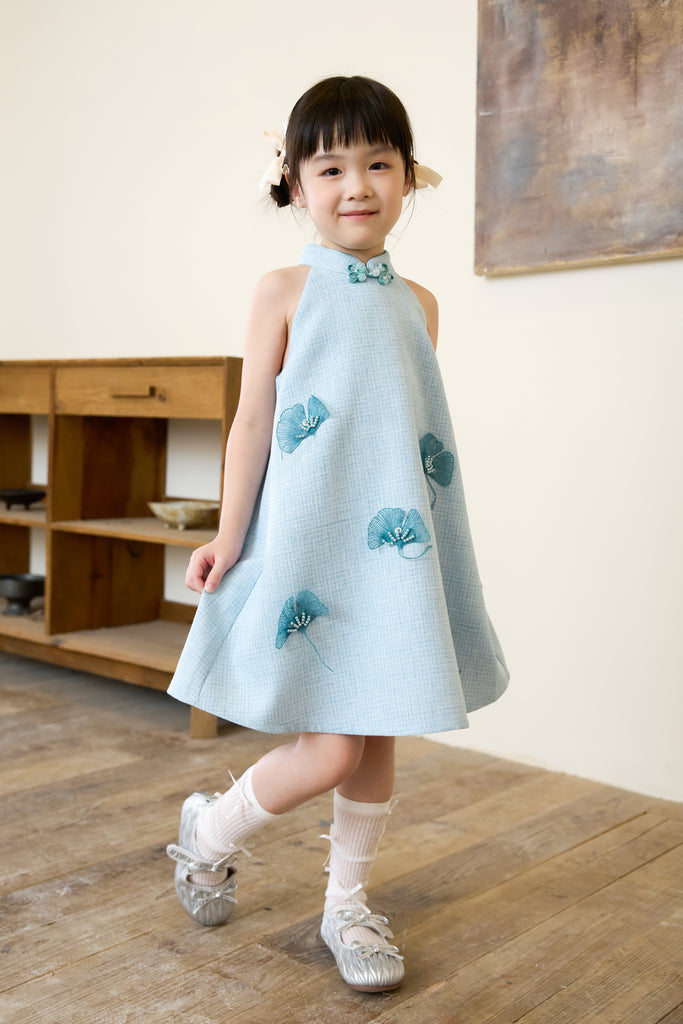 Prelaunch: 雅致 Maison Élegante Tweed Girl Dress - Blue [80/90/100/100/110/120/130/140/150]