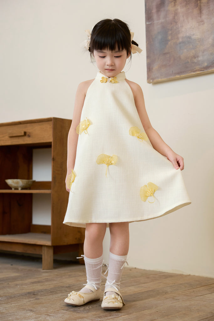 Prelaunch: 温玉 Maison Lumiere Tweed Girl Dress - Ivory [80/90/100/100/110/120/130/140/150]
