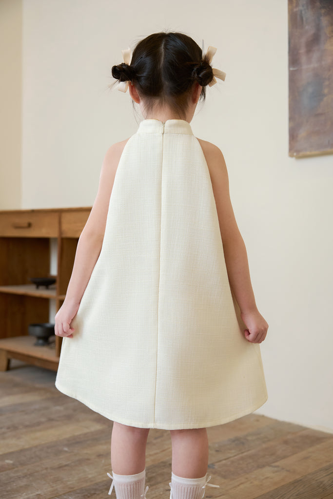 Prelaunch: 温玉 Maison Lumiere Tweed Girl Dress - Ivory [80/90/100/100/110/120/130/140/150]