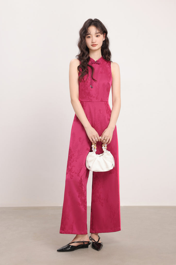 蛇来运转 Good Fortune Cheongsam Jumpsuit - Hot Pink [XS/S/M/L/XL/XXL]