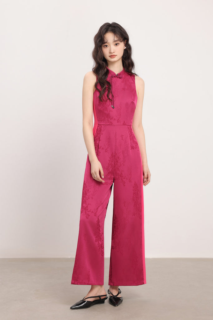 蛇来运转 Good Fortune Cheongsam Jumpsuit - Hot Pink [XS/S/M/L/XL/XXL]