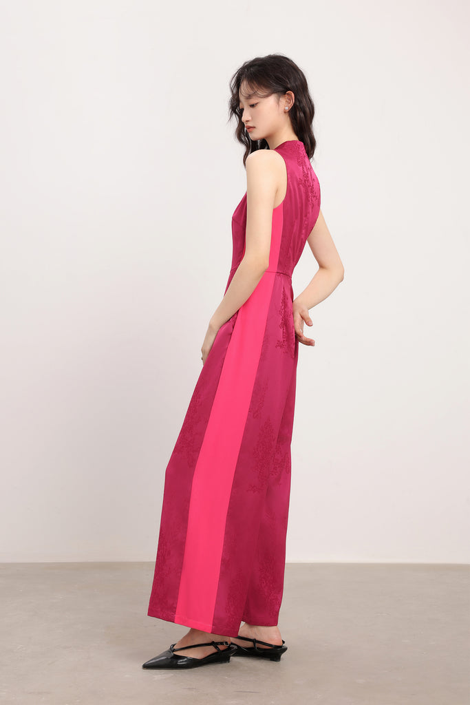 蛇来运转 Good Fortune Cheongsam Jumpsuit - Hot Pink [XS/S/M/L/XL/XXL]