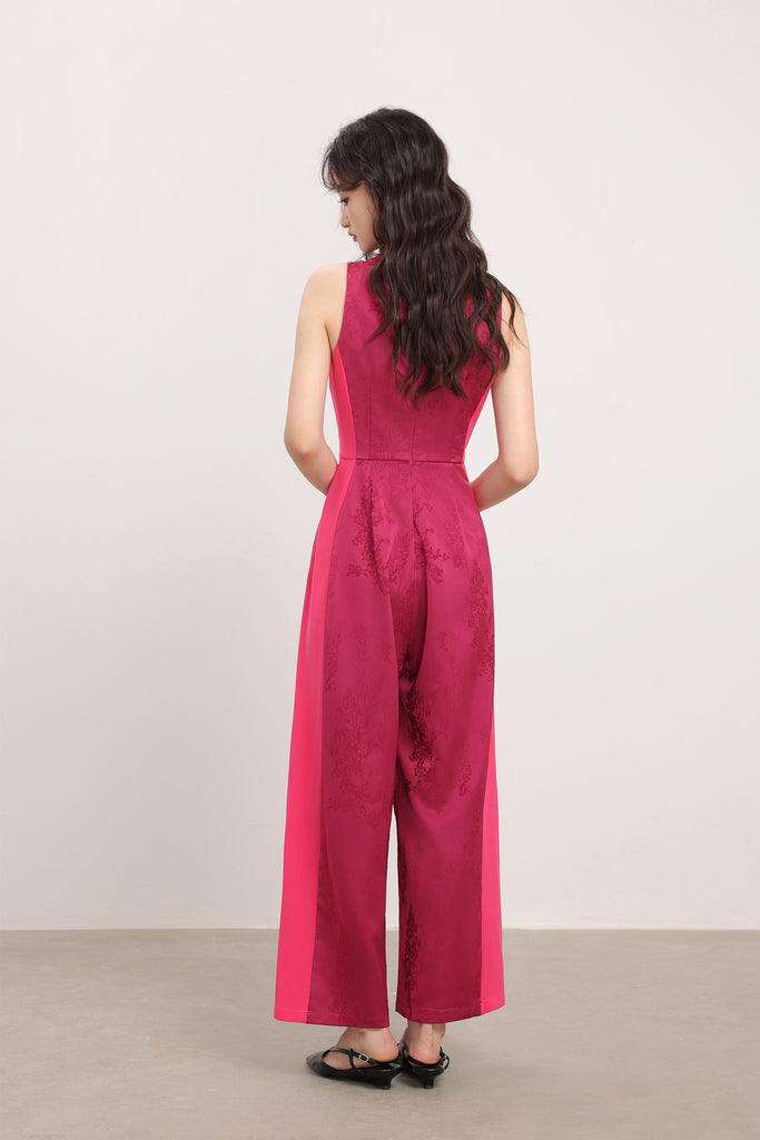 蛇来运转 Good Fortune Cheongsam Jumpsuit - Hot Pink [XS/S/M/L/XL/XXL]