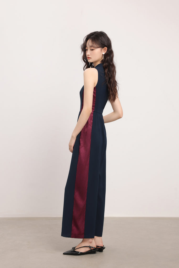 蛇来运转 Good Fortune Cheongsam Jumpsuit - Navy [XS/S/M/L/XL/XXL]