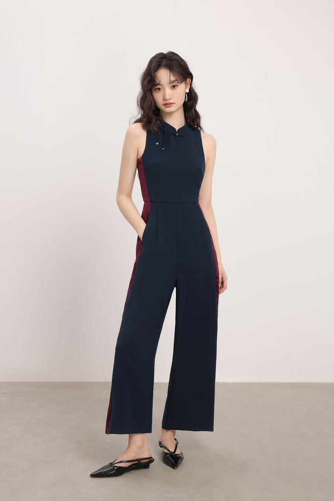 蛇来运转 Good Fortune Cheongsam Jumpsuit - Navy [XS/S/M/L/XL/XXL]