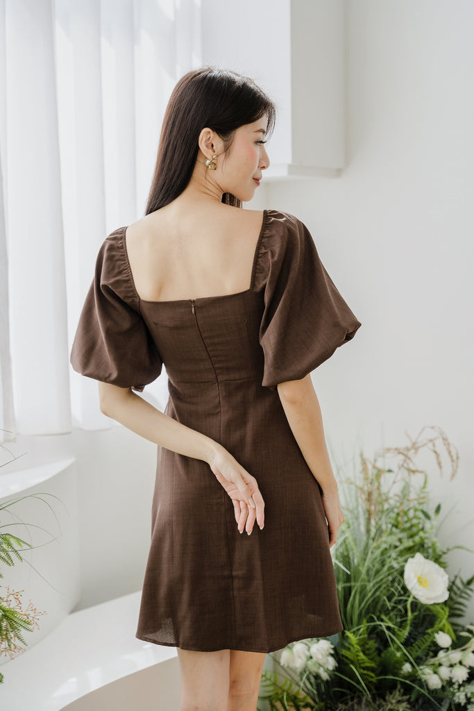 Mon Cheri Bustier Seam Dress Romper - Espresso [XS/S/M/L/XL/XXL]