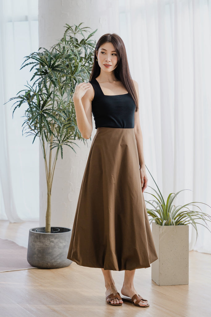 Sandro Balloon A-line Skirt - Brown [XS/S/M/L/XXL]