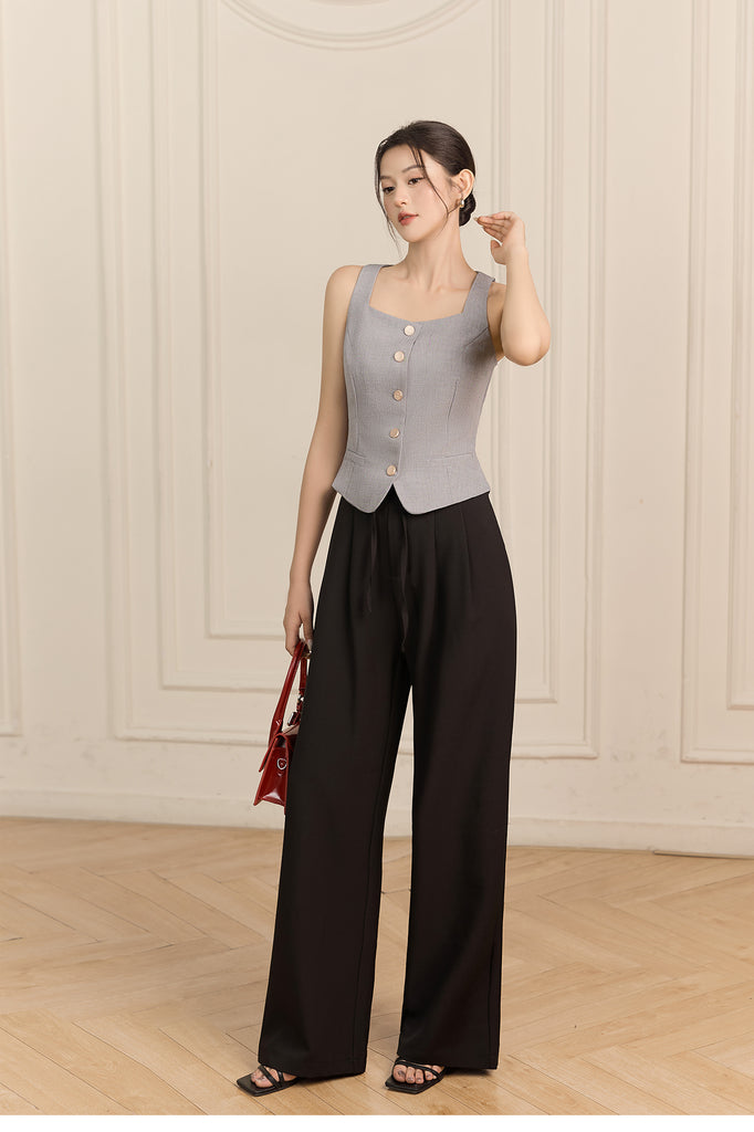 Ami High Waist Tux Pants - Black [XS/S/M/L/XL]