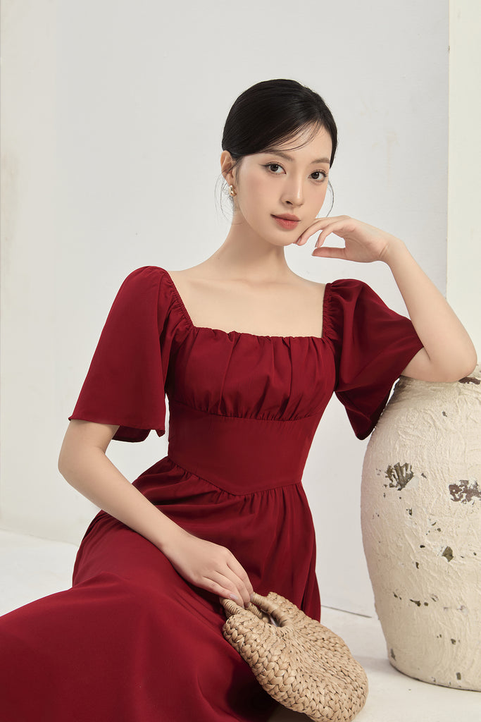flutter sleeve corset dress LUCIA FLUTTER SLEEVE CORSET DRESS Mable Clothing