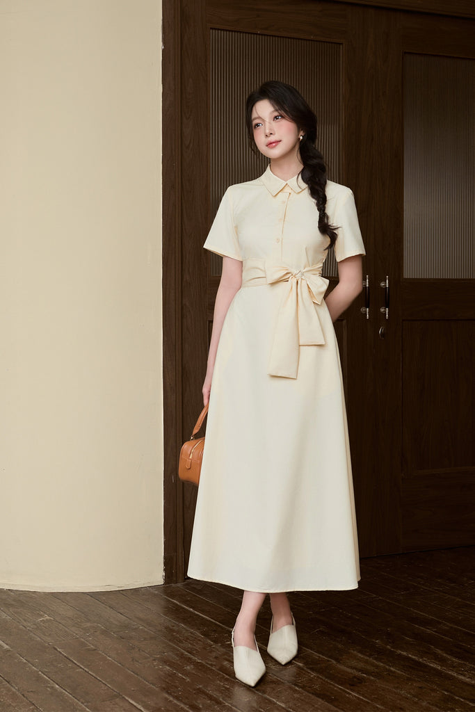 Taylor Two-Way Cut Out Shirt Dress - Butter [XS/S/M/L/XL/XLL]