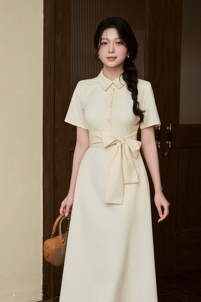 Taylor Two-Way Cut Out Shirt Dress - Butter [XS/S/M/L/XL/XLL]