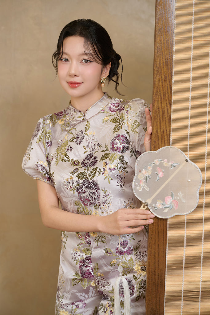 琦丽 Liora Floral Brocade Shorts - Light Pink [XS/S/M/L/XL/XXL]