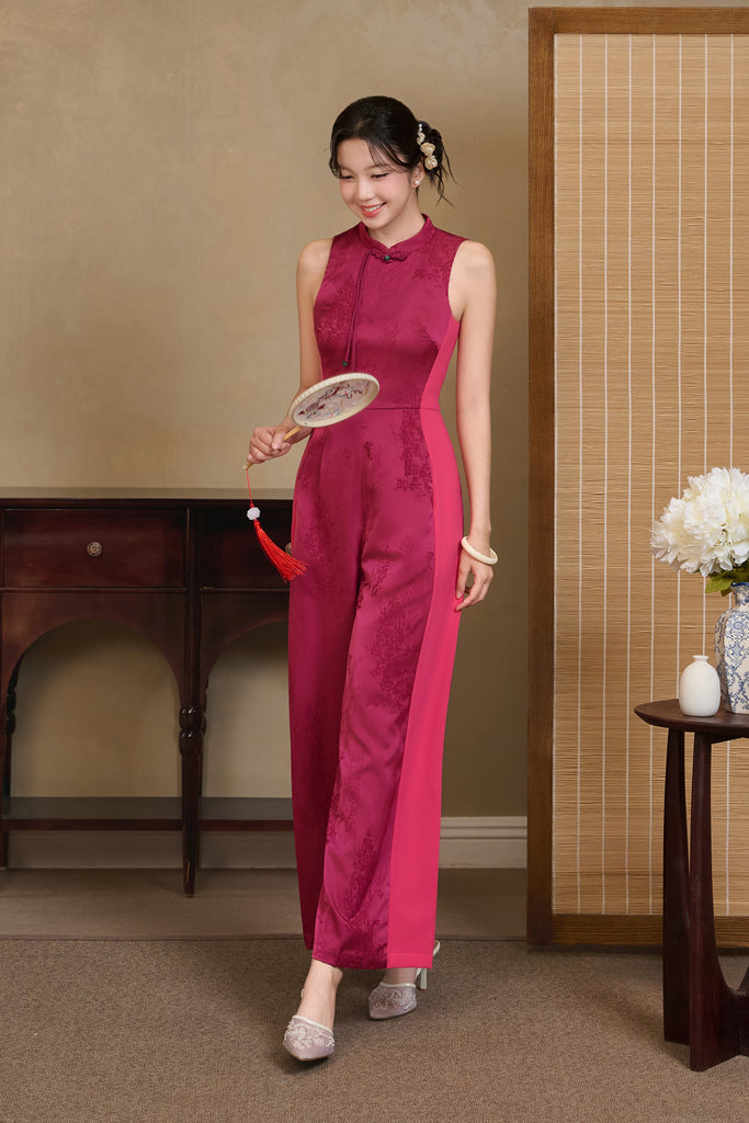 云黛 House of Yun Cheongsam Jumpsuit - Fuchsia [XS/S/M/L/XL/XXL]
