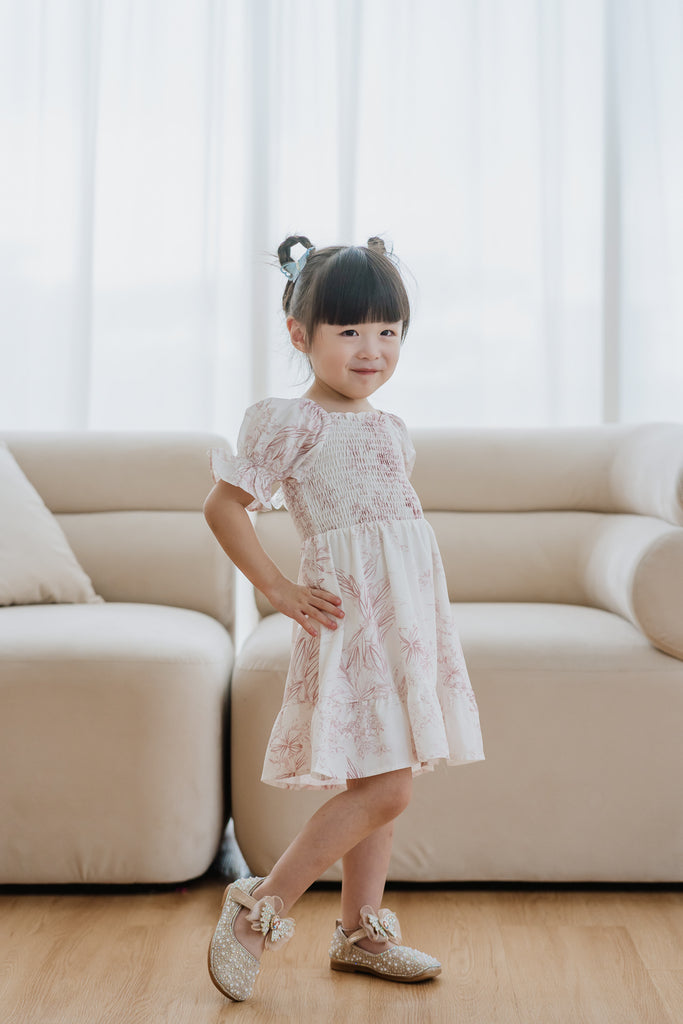 Amiri Girl Smocked Dress - Pink Porcelain [12M/2Y/3Y/4Y/5Y/6Y]