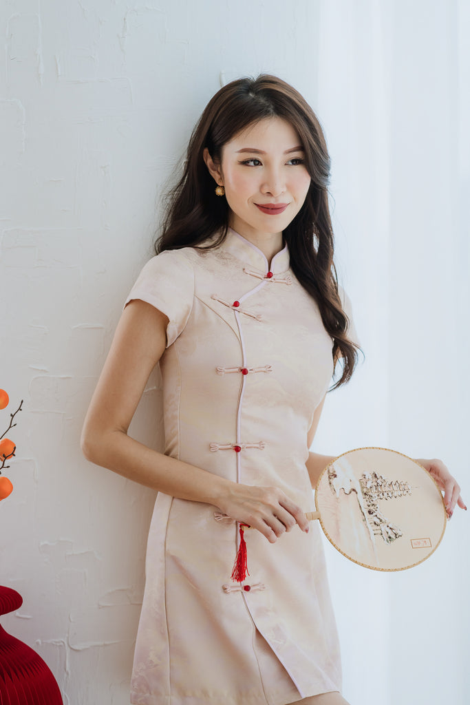 龙凤呈祥 Prosperity Cheongsam Dress - Rose Gold [XS/S/M/L/XL]