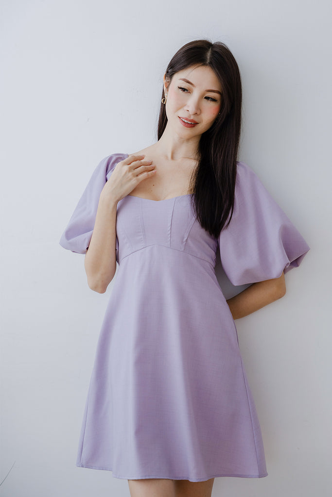 Mon Cheri Bustier Seam Dress Romper - Lilac [XS/S/M/L/XL/XXL]