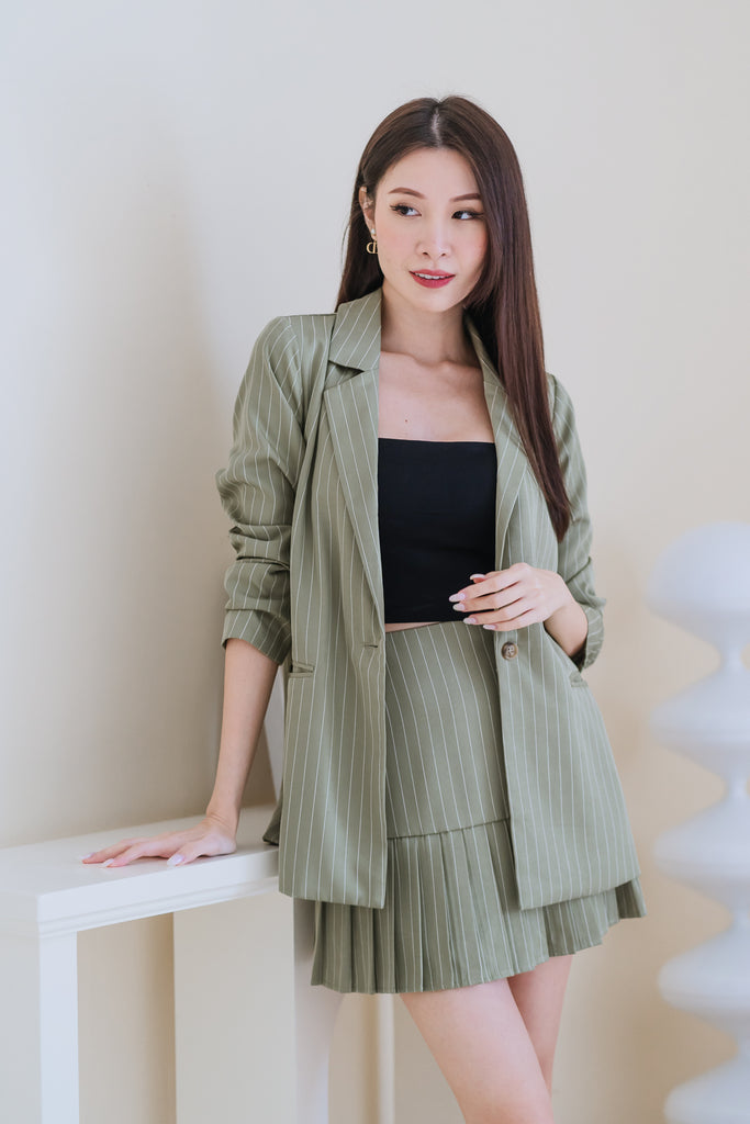 Jane Pin Stripes Blazer - Avo Green [XS/S/M/L/XL/XXL]