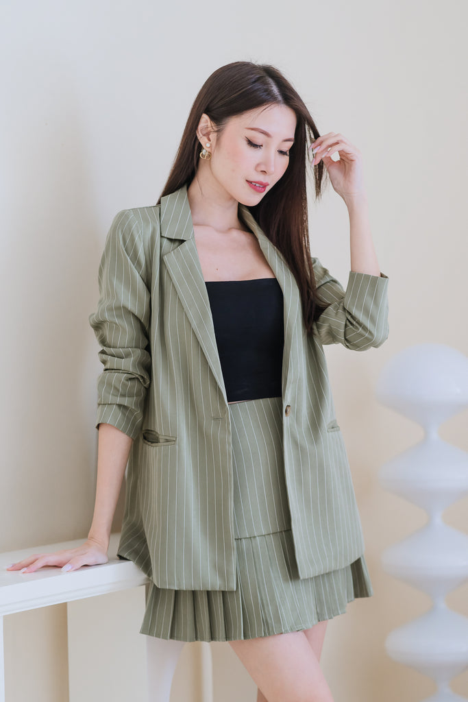 Jane Pin Stripes Blazer - Avo Green [XS/S/M/L/XL/XXL]