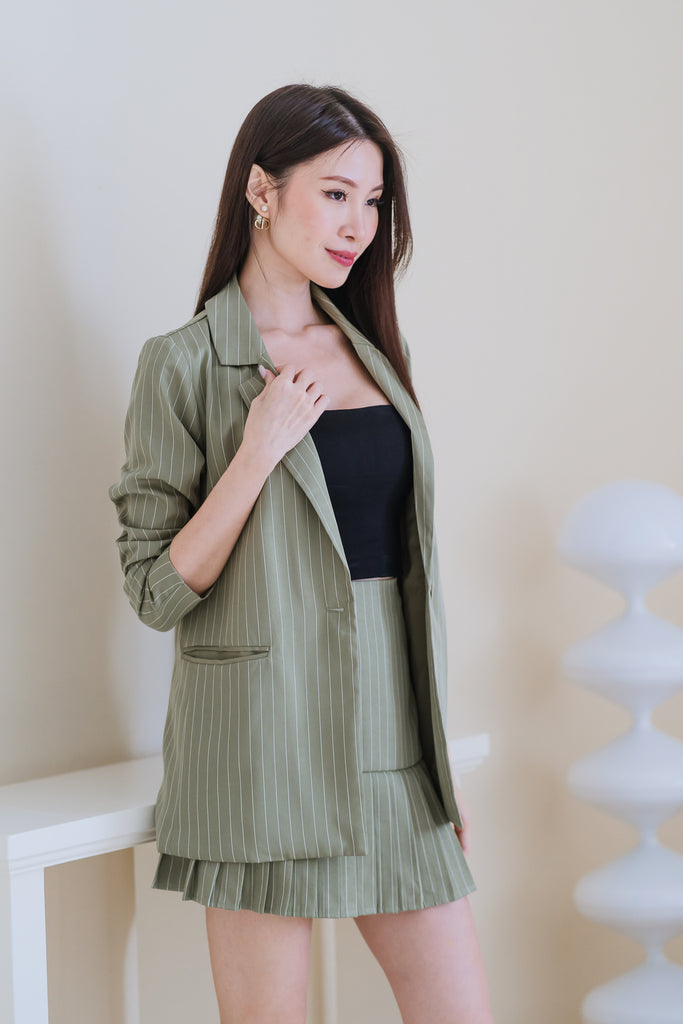 Jane Pin Stripes Blazer - Avo Green [XS/S/M/L/XL/XXL]