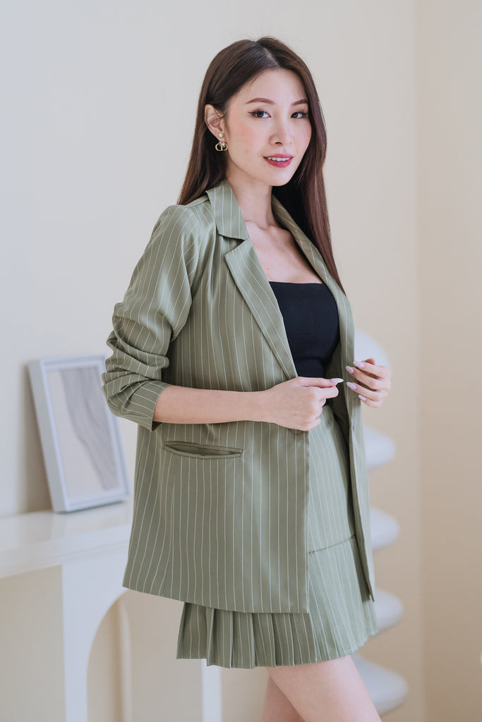 Jane Pin Stripes Blazer - Avo Green [XS/S/M/L/XL/XXL]