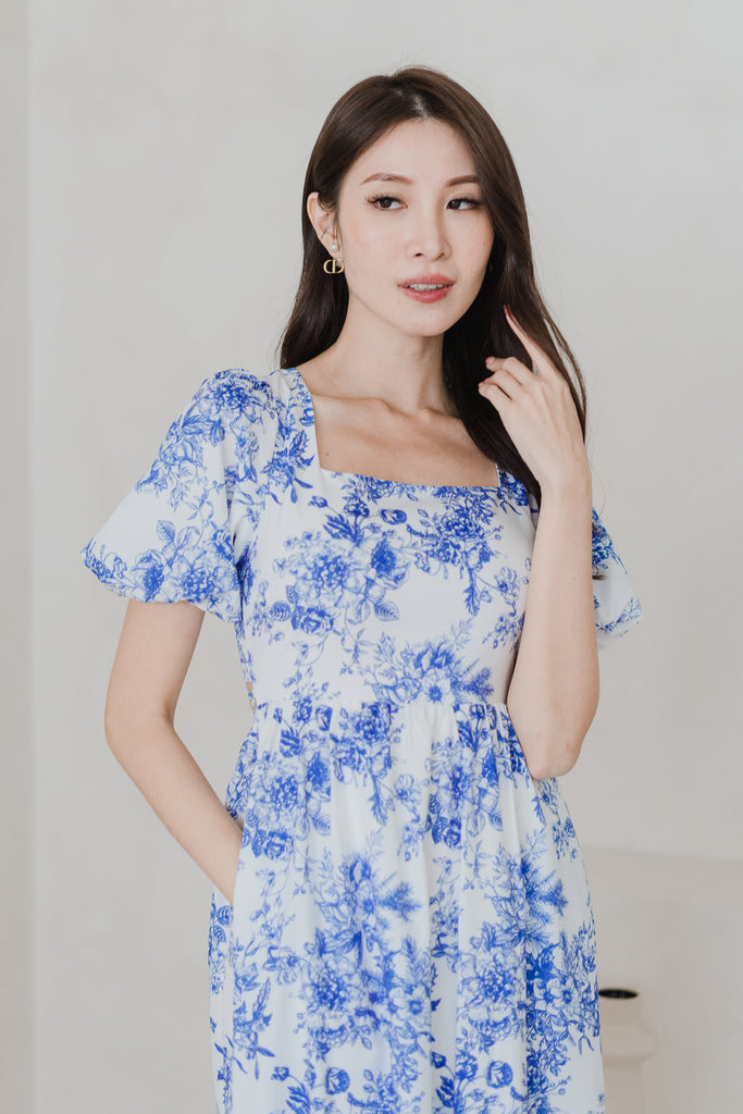 Diorlyn Porcelain Tie Back Maxi Dress - Blue [XS/S/M/L/XL/XXL]