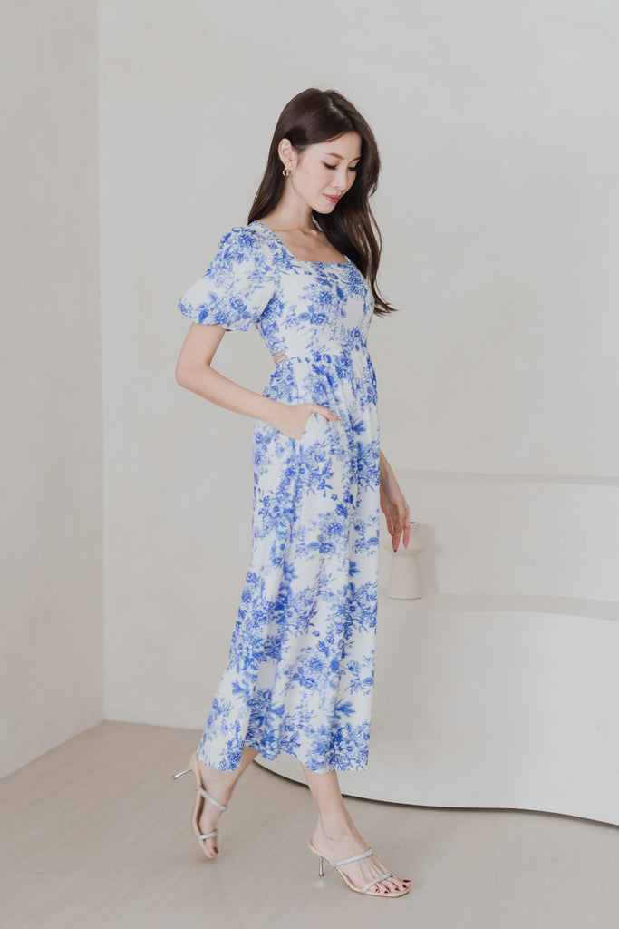 Diorlyn Porcelain Tie Back Maxi Dress - Blue [XS/S/M/L/XL/XXL]