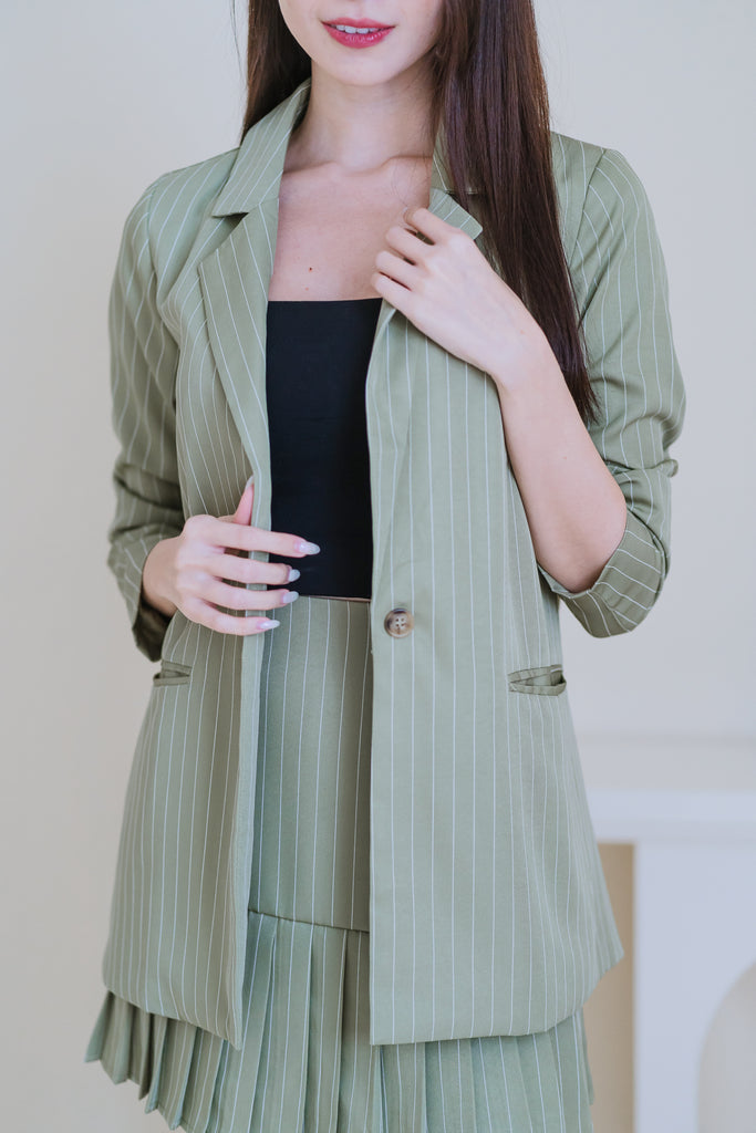 Jane Pin Stripes Blazer - Avo Green [XS/S/M/L/XL/XXL]