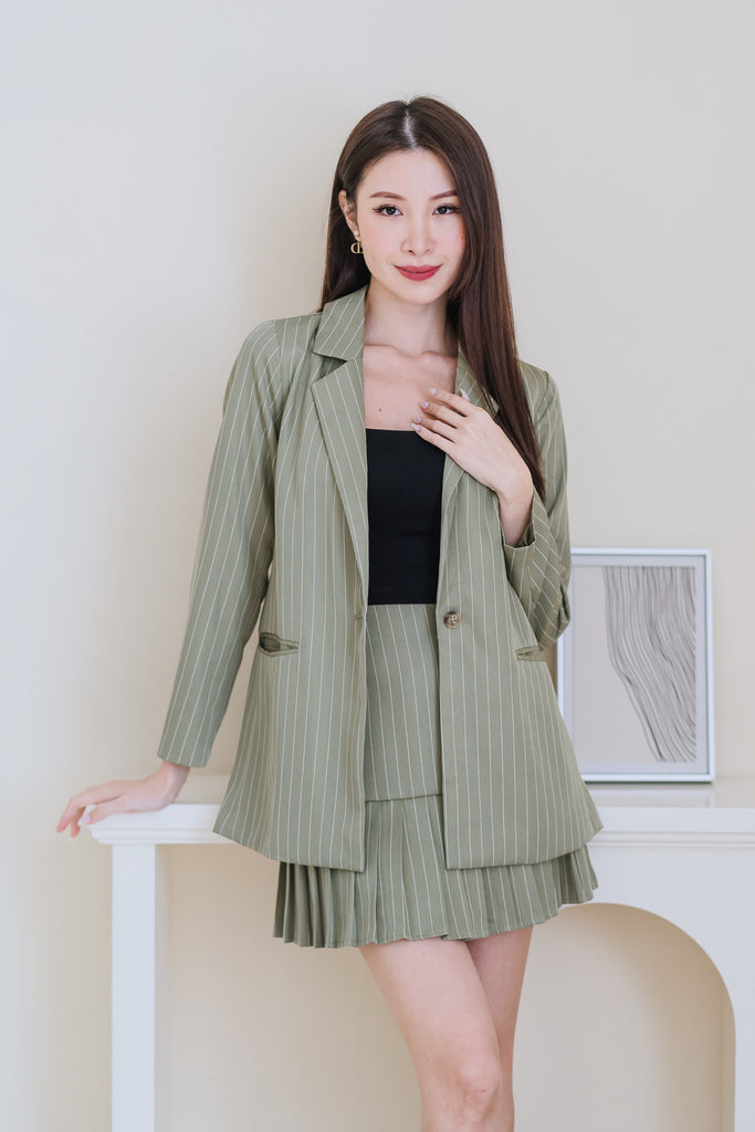 Jane Pin Stripes Blazer - Avo Green [XS/S/M/L/XL/XXL]