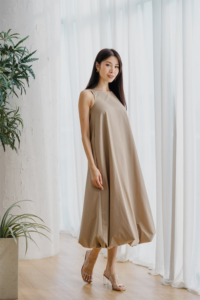 Sandra Cocoon Trapeze Maxi - Taupe [XS/S/M/L/XL/XXL]