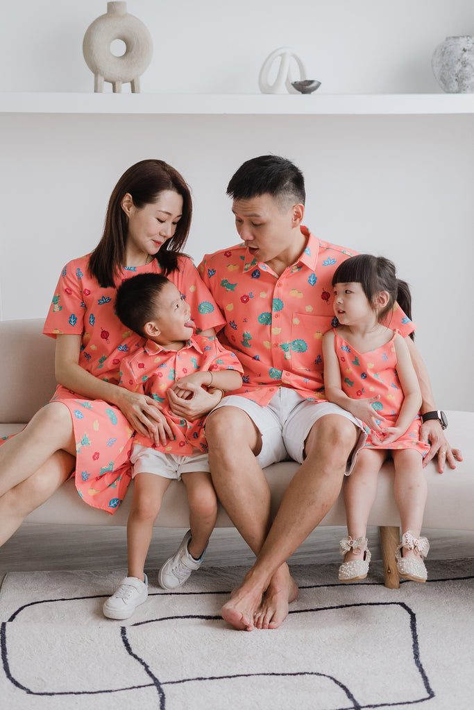 Dragon Family Unisex Shirt - Peach Coral [S/M/L/XL/XXL]